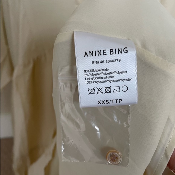 Anine Bing Madison dress in cream and black stripe, XXS - Picture 6 of 8